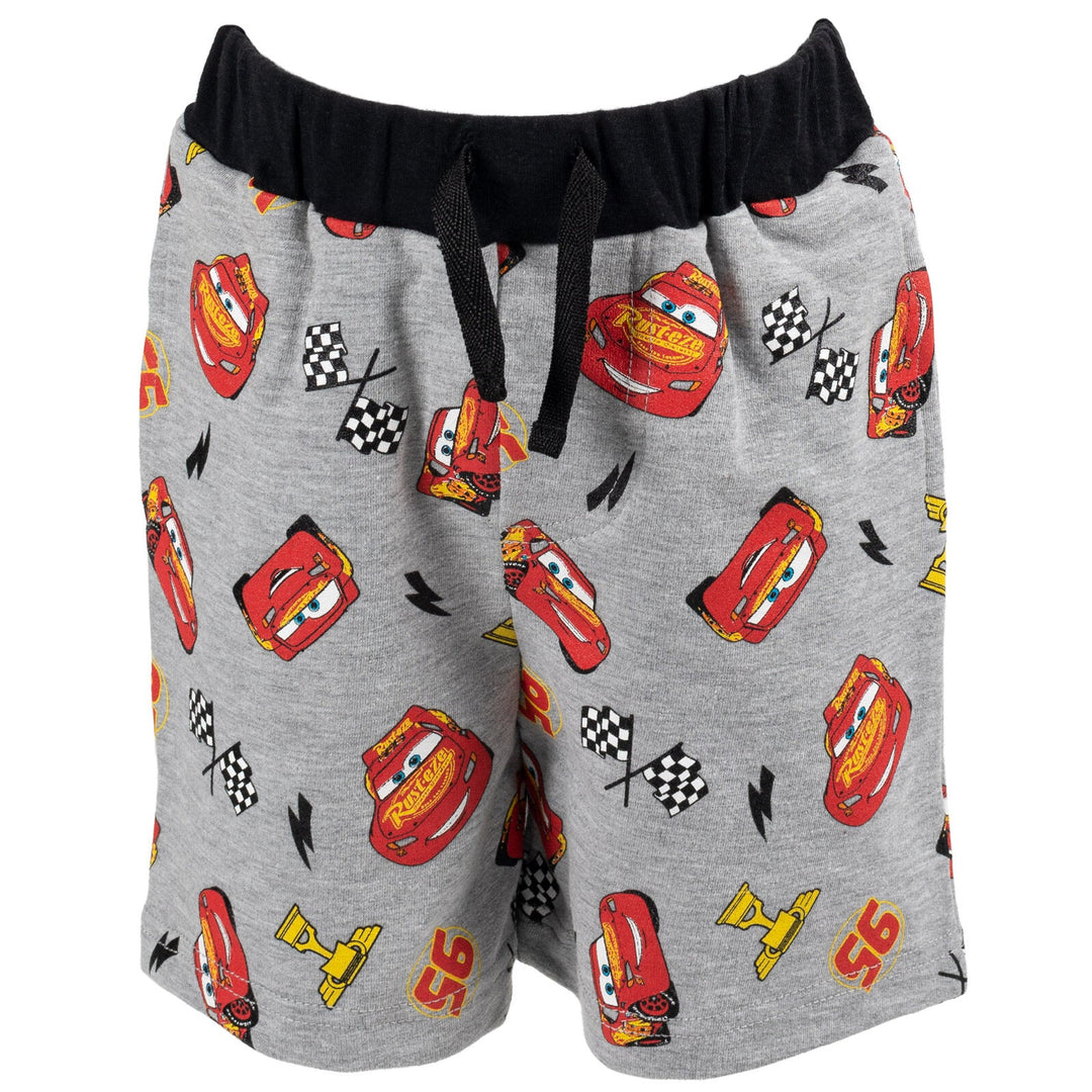 Disney Pixar Cars Lightning McQueen T-Shirt and French Terry Shorts Outfit Set - imagikids