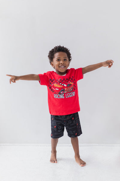 Disney Pixar Cars Lightning McQueen T-Shirt and French Terry Shorts Outfit Set - imagikids