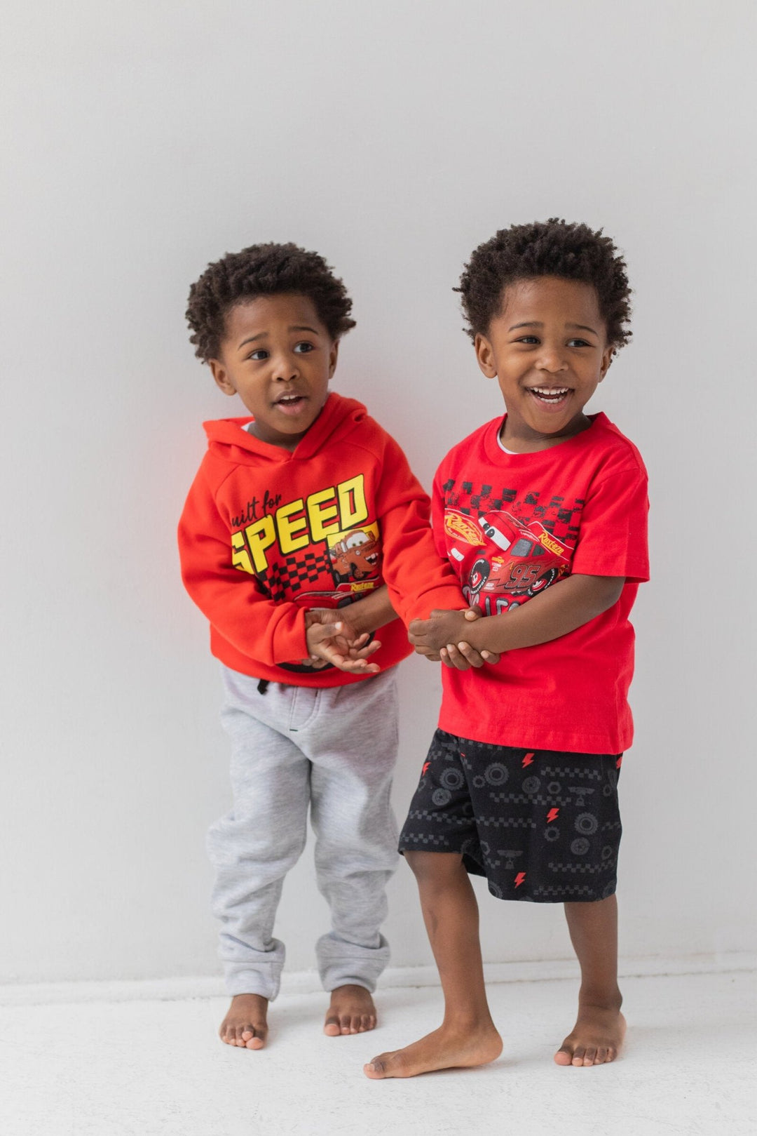 Disney Pixar Cars Lightning McQueen T-Shirt and French Terry Shorts Outfit Set - imagikids