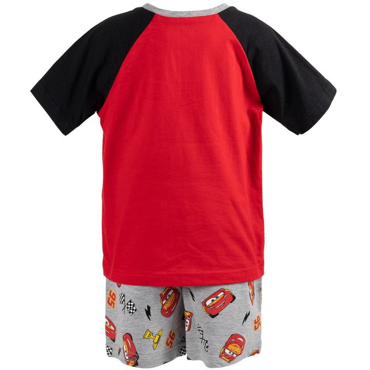 Disney Pixar Cars Lightning McQueen T-Shirt and French Terry Shorts Outfit Set - imagikids