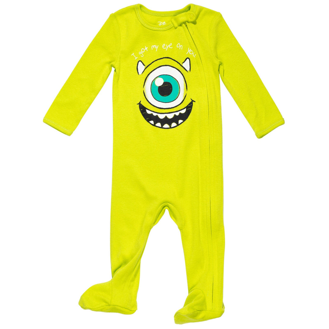 monsters inc overalls Disney Pixar Monsters Inc. Sully Mike Newborn Baby Boys 2 Pack Zip Up Snap Cosplay Sleep N' Play Coveralls6-9 Months, Infant Boy's, White