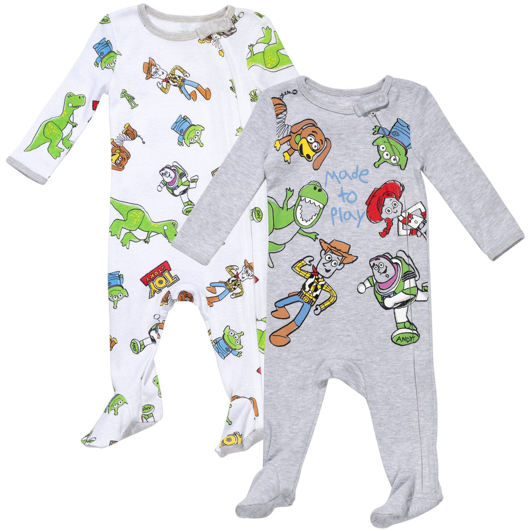 Disney Pixar Toy Story 2 Pack Zip Up Sleep N' Play Coveralls - imagikids