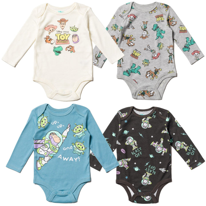 Disney Pixar Toy Story 4 Pack Cuddly Long Sleeve Bodysuits - imagikids