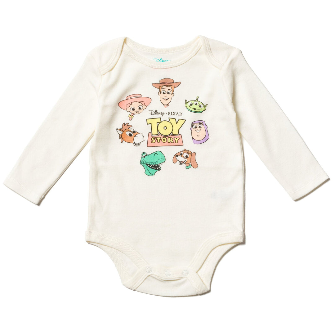 Disney Pixar Toy Story 4 Pack Cuddly Long Sleeve Bodysuits - imagikids