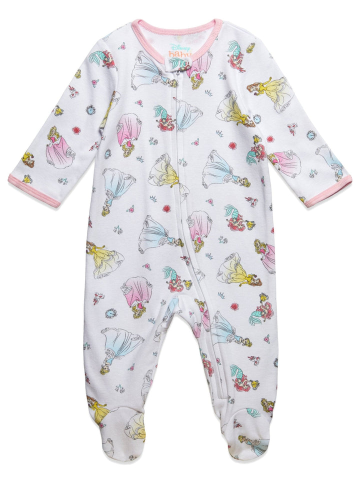 Disney Princess 2 Pack Zip Up Sleep N' Play Coveralls - imagikids