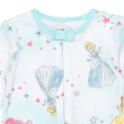 Disney Princess 2 Pack Zip Up Snap Sleep N' Play Coveralls - imagikids