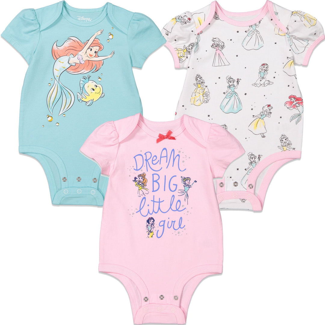 Disney Princess 3 Pack Bodysuits - imagikids