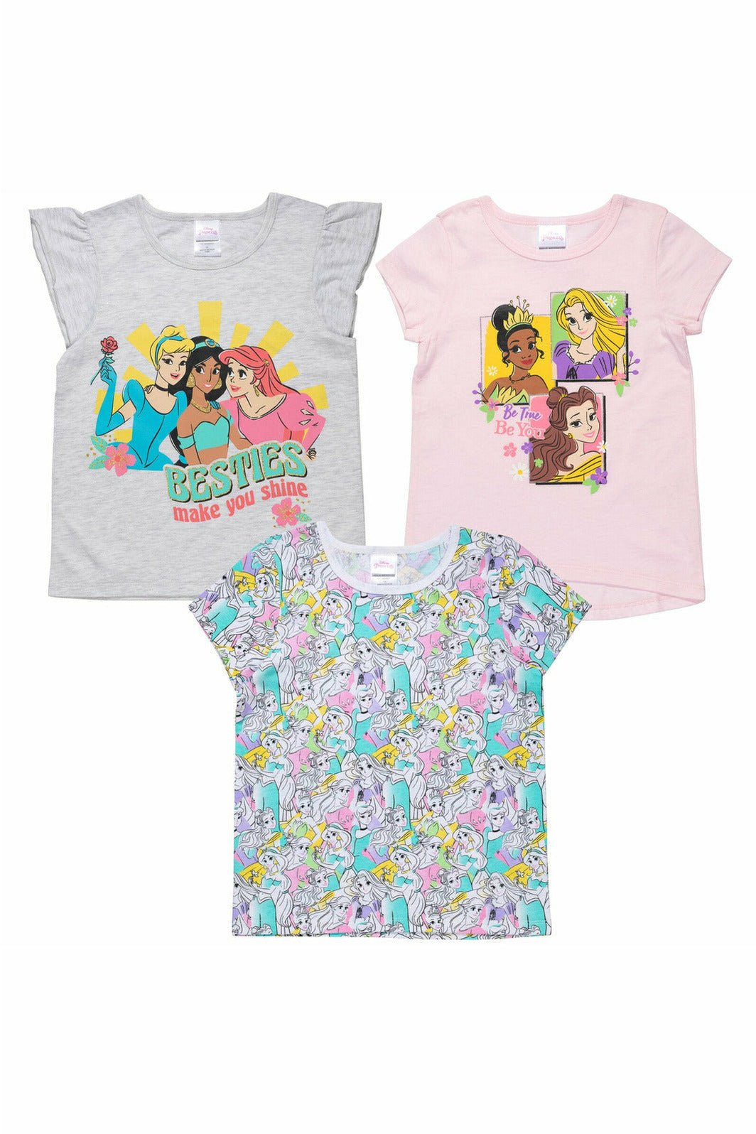 Disney Princess 3 Pack Graphic T-Shirts - imagikids