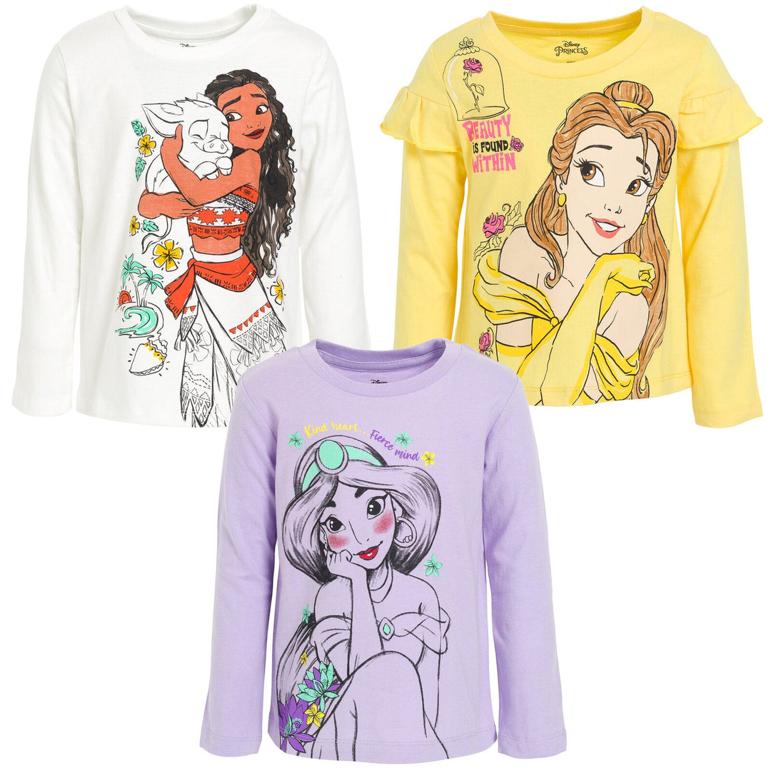 Disney Princess 3 Pack Long Sleeve T-Shirts - imagikids