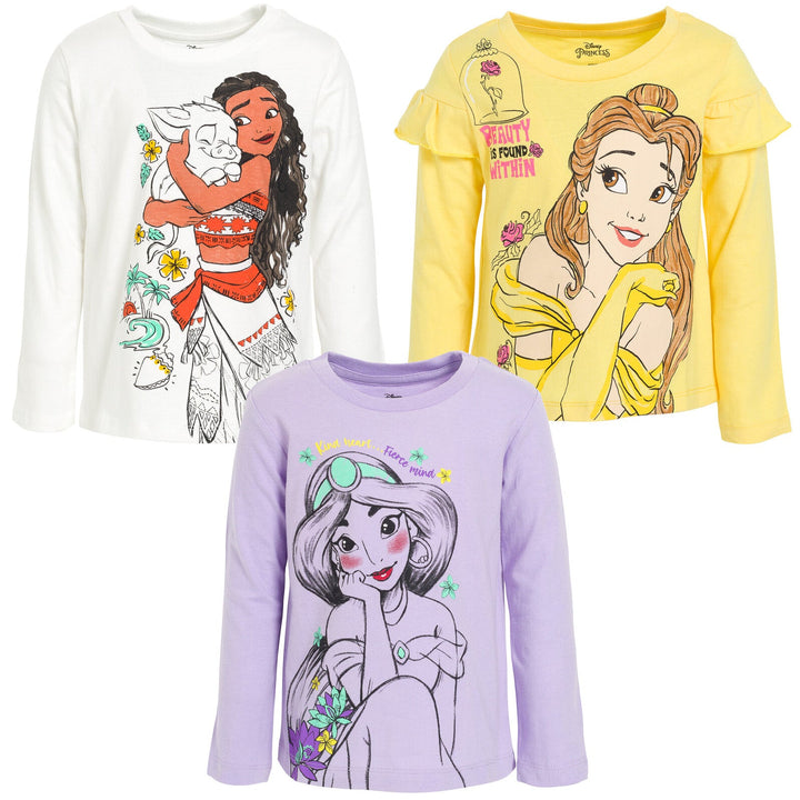 Disney Princess 3 Pack Long Sleeve T-Shirts - imagikids