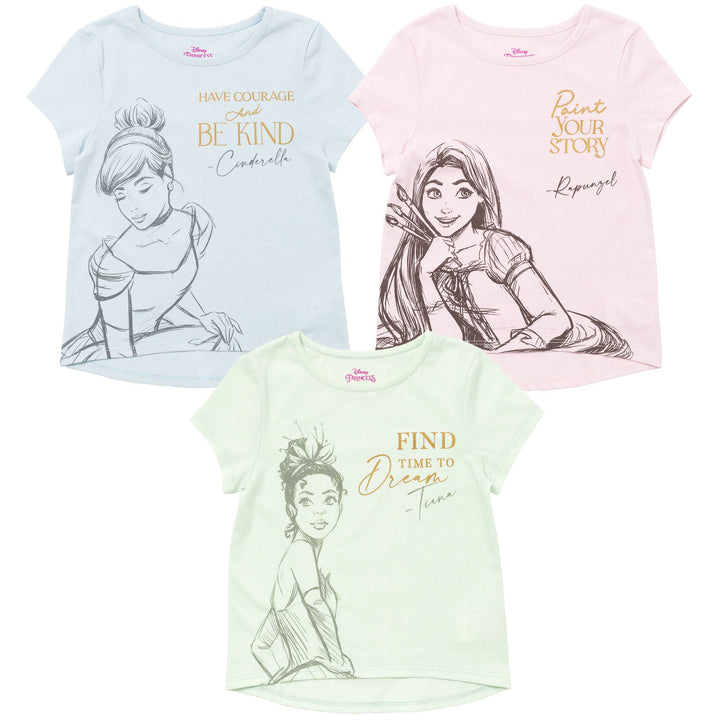 Disney Princess 3 Pack T-Shirts - imagikids