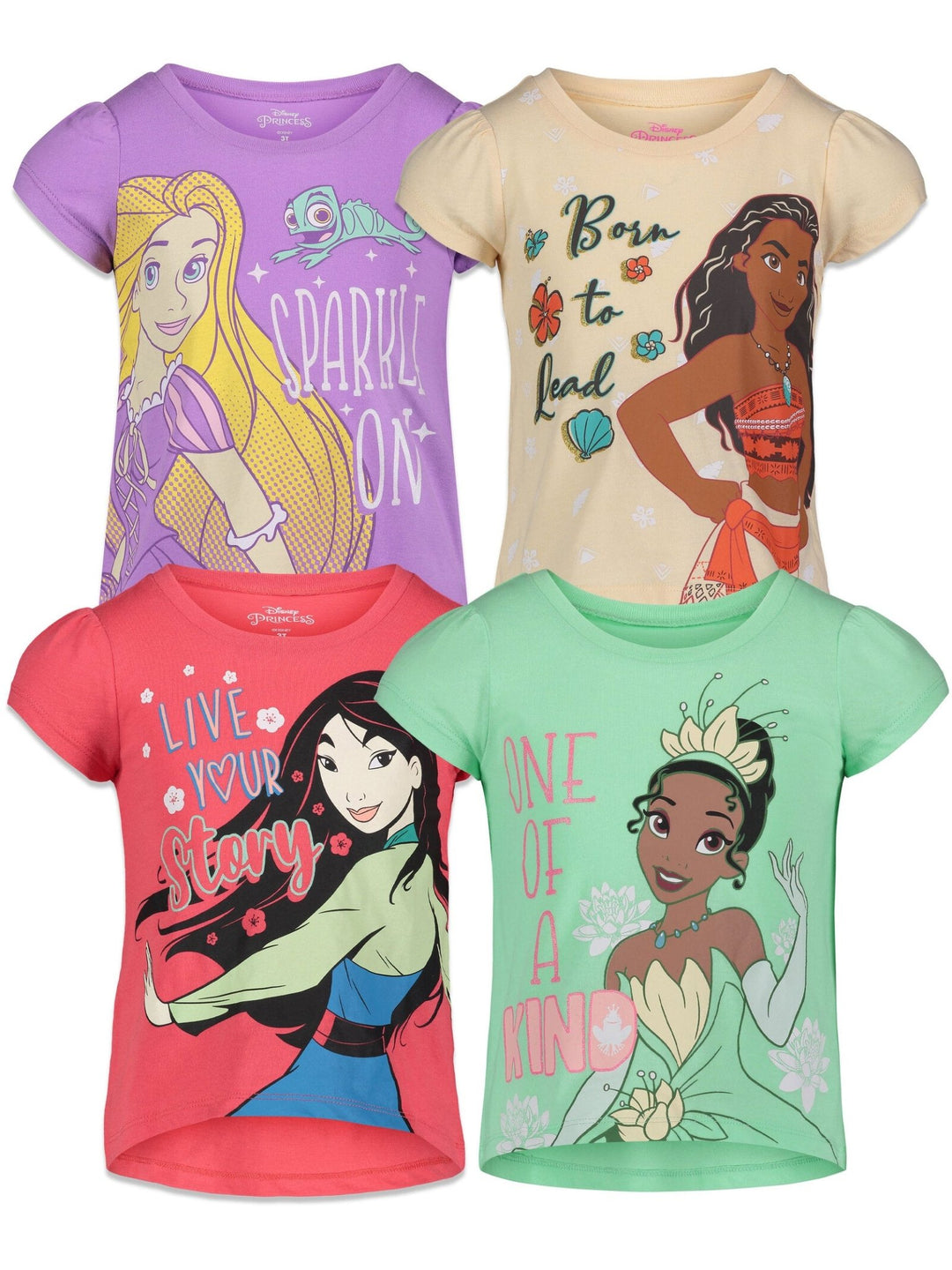 Disney Princess 4 Pack T-Shirts - imagikids