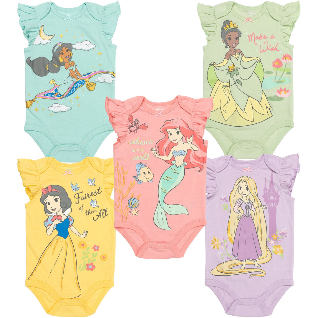 Disney Princess 5 Pack Bodysuits - imagikids