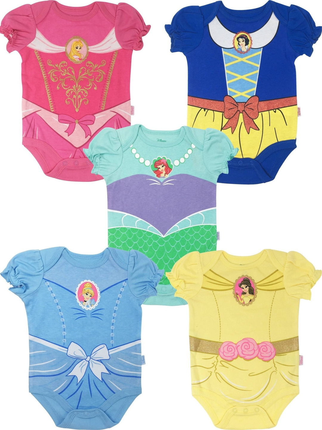 Disney Princess 5 Pack Bodysuits - imagikids