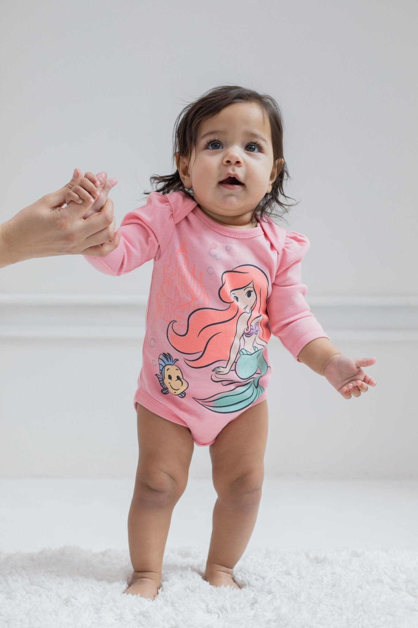 Disney Princess Ariel Belle Cinderella Rapunzel Tiana Jasmine Baby Girls 5 Pack Long Sleeves Bodysuit Newborn to Infant imagikids Baby and Kids Clothing