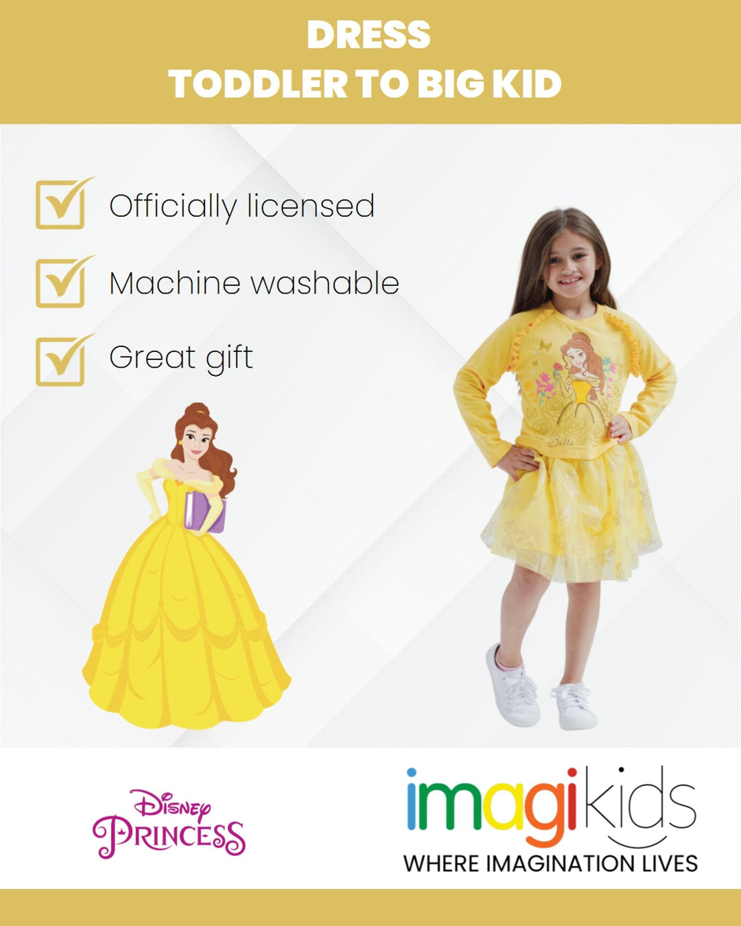 Disney Princess Belle French Terry Dress - imagikids