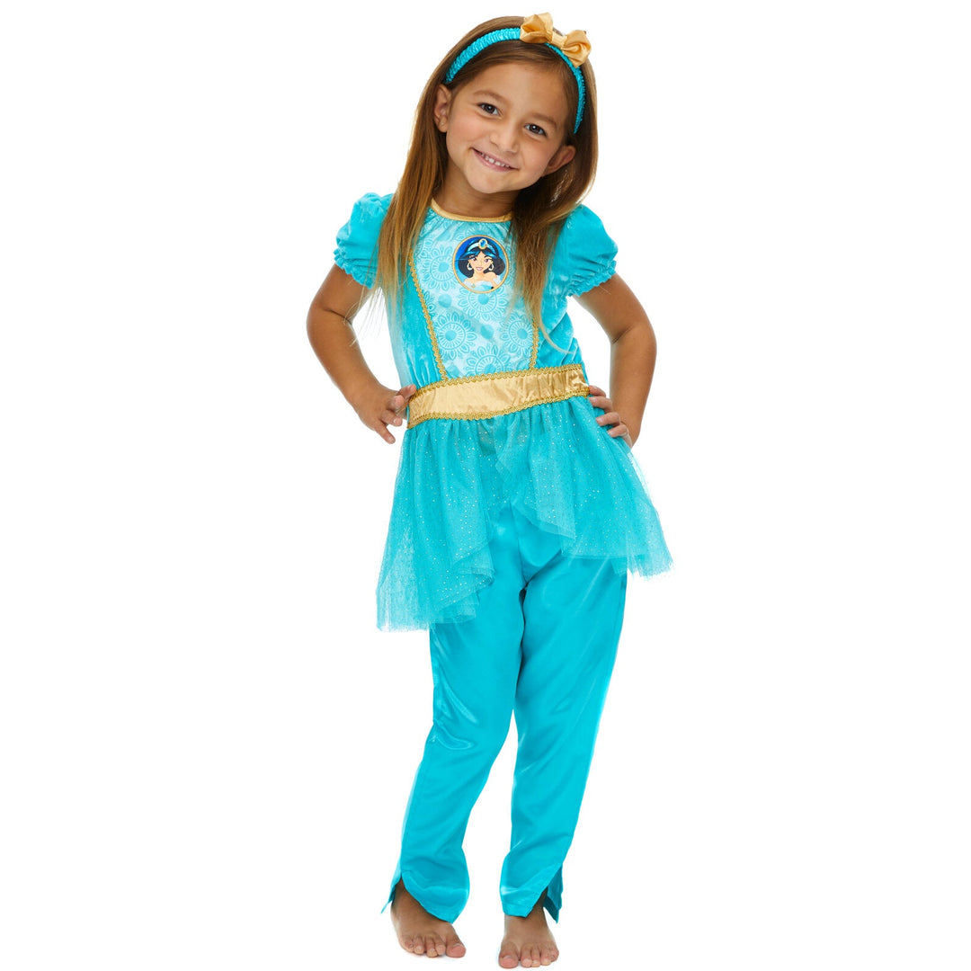 Disney Princess Jasmine Cosplay Dress Leggings and Headband 3 Piece Set - imagikids