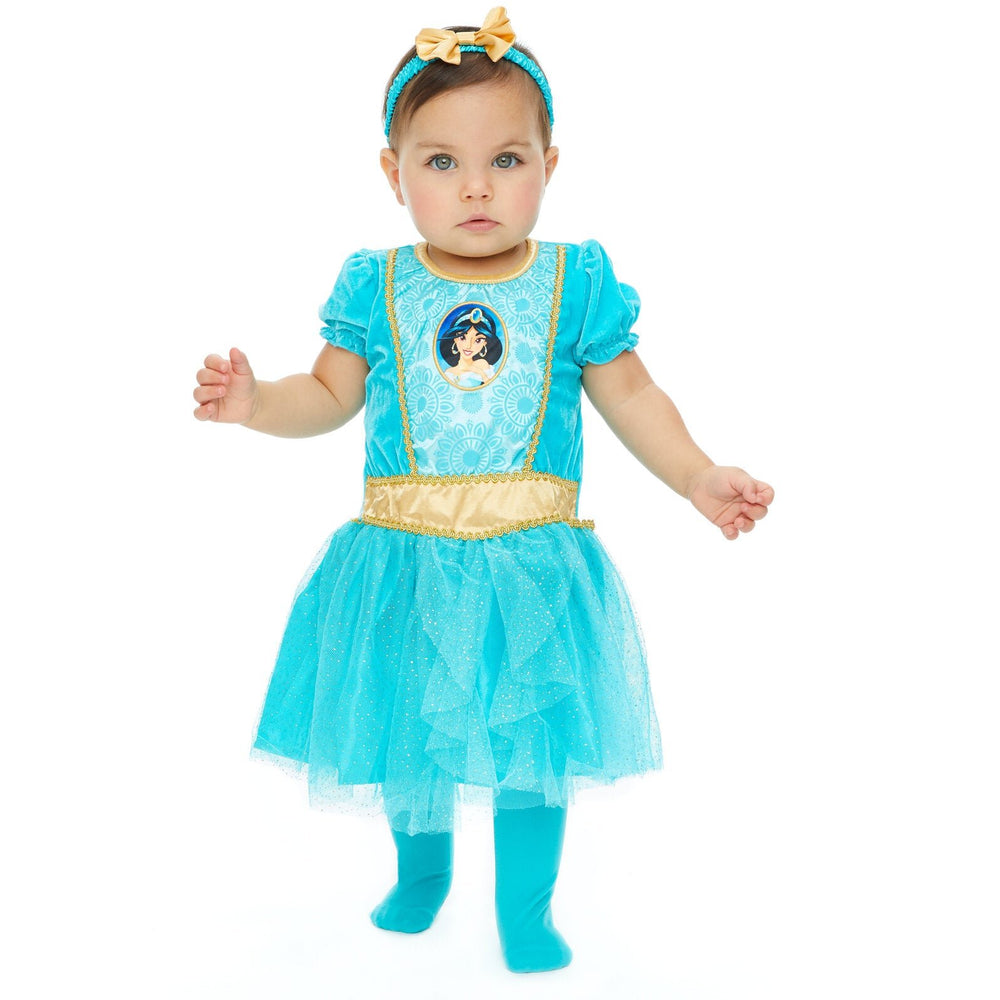 Disney Princess Jasmine Dress Tights and Headband 3 Piece Set - imagikids