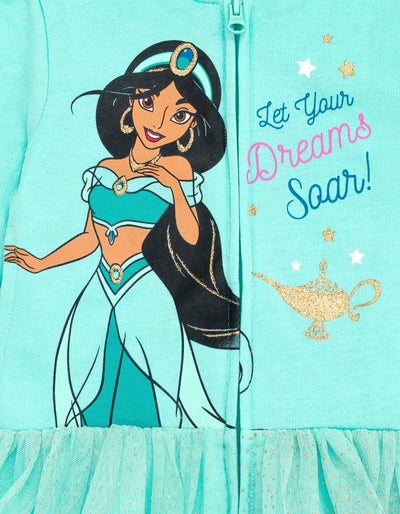 Disney Princess Jasmine Fleece Zip Up Hoodie Dress - imagikids