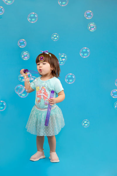 Disney Princess Little Mermaid Bodysuit Tulle Mesh Tutu and Headband 3 Piece Outfit Set - imagikids