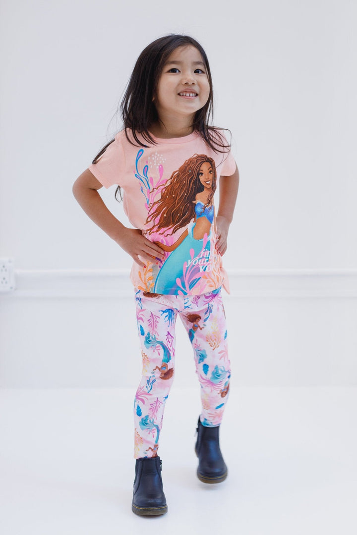 Disney Princess Little Mermaid T-Shirt and Leggings Outfit Set - imagikids