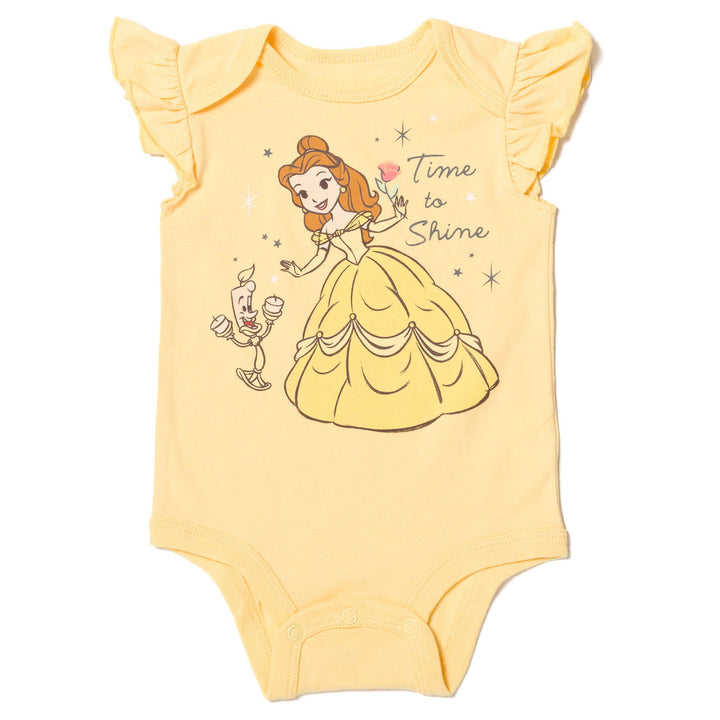 Disney Princess Organic 4 Pack Cuddly Ring Snap Sleeveless Bodysuits - imagikids