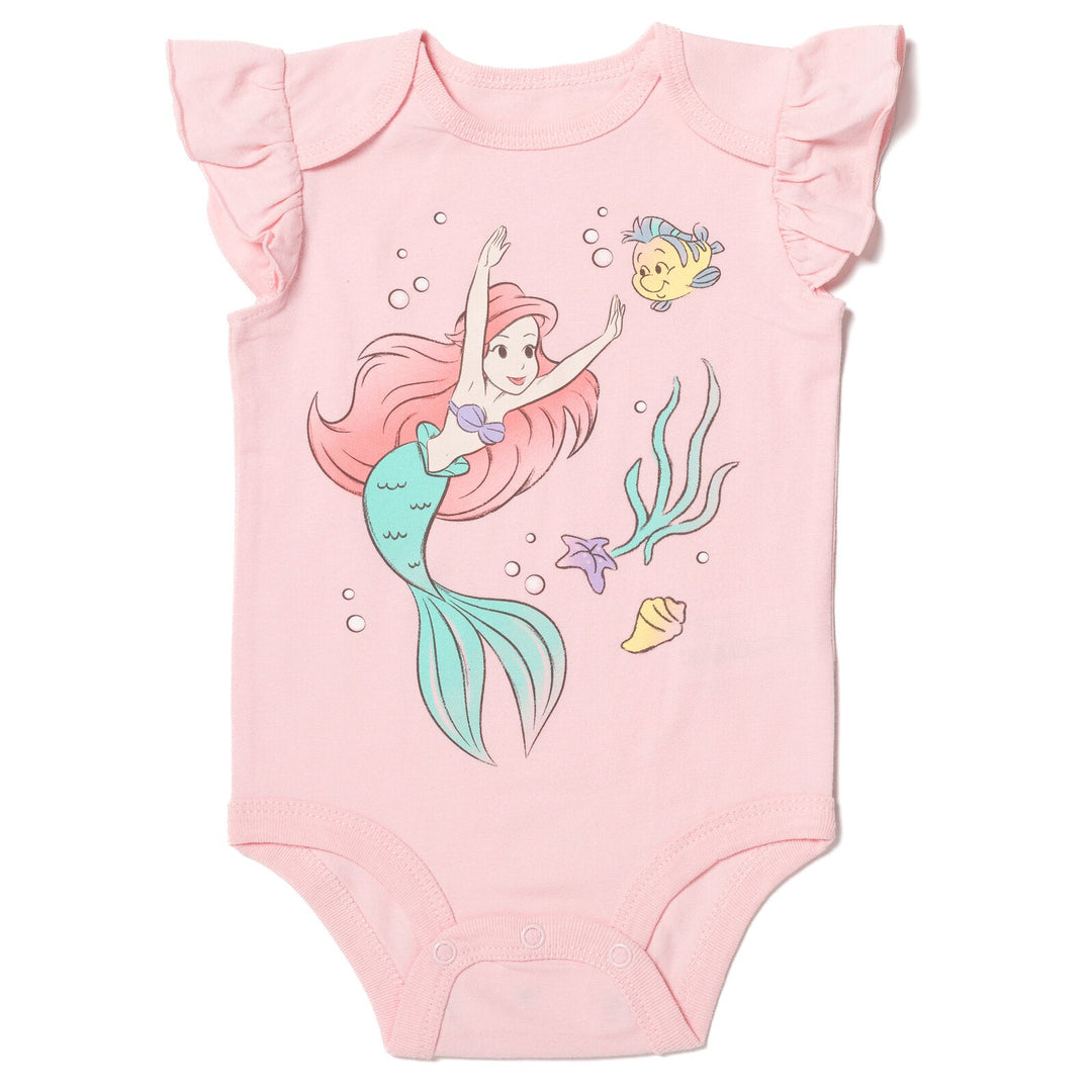 Disney Princess Organic 4 Pack Cuddly Ring Snap Sleeveless Bodysuits - imagikids