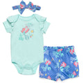Disney Princess Princess Ariel Bodysuit Bubble French Terry Shorts and Headband 3 Piece Outfit Set