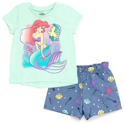 Disney Princess Princess Ariel T-Shirt and Chambray Shorts Outfit Set - imagikids