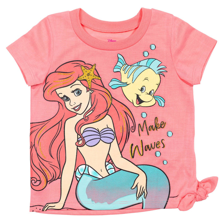 Disney Princess Princess Ariel T-Shirt and Dolphin Active French Terry Shorts Outfit Set - imagikids