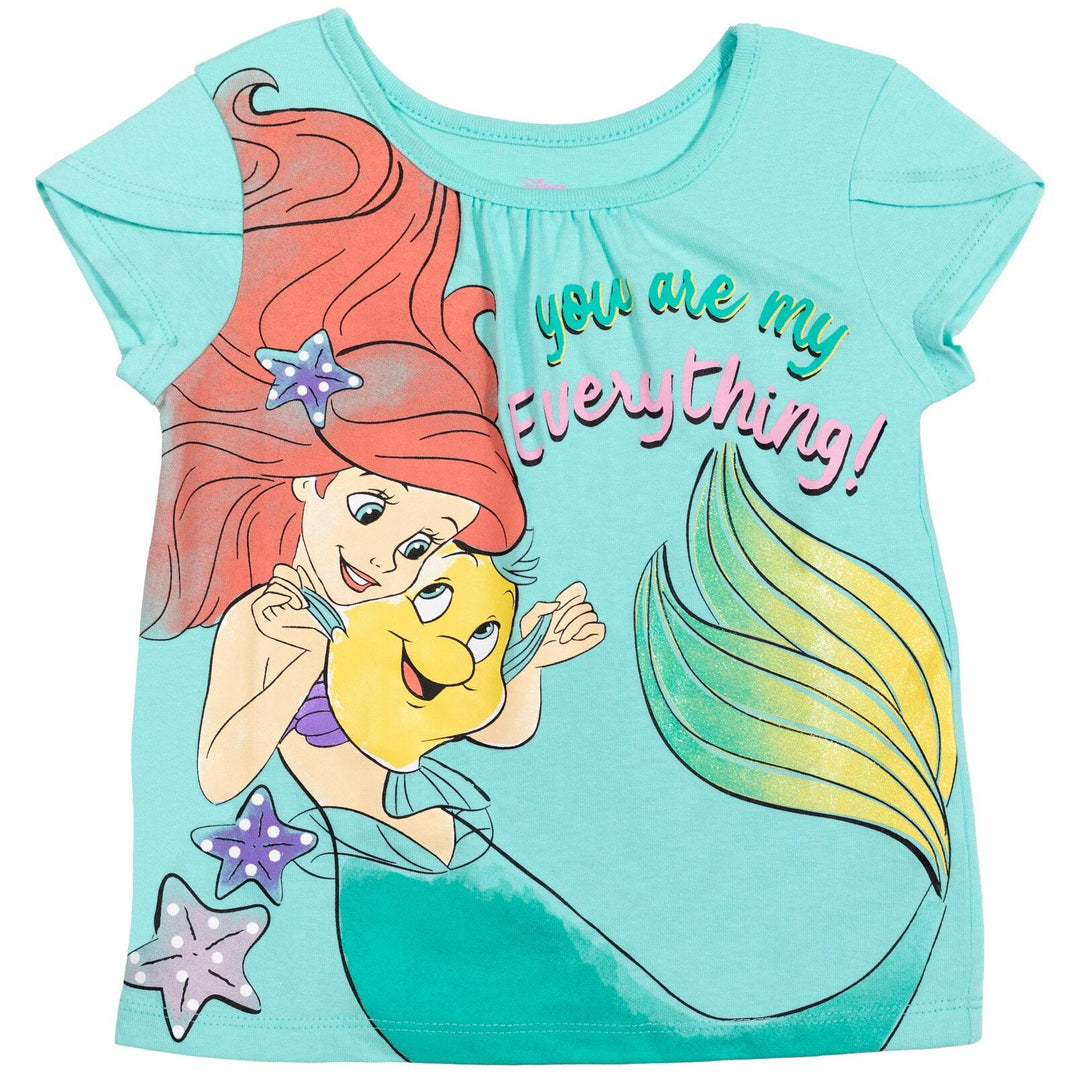 Disney Princess Princess Ariel T-Shirt Tulle Mesh Skirt and Scrunchie 3 Piece Outfit Set - imagikids