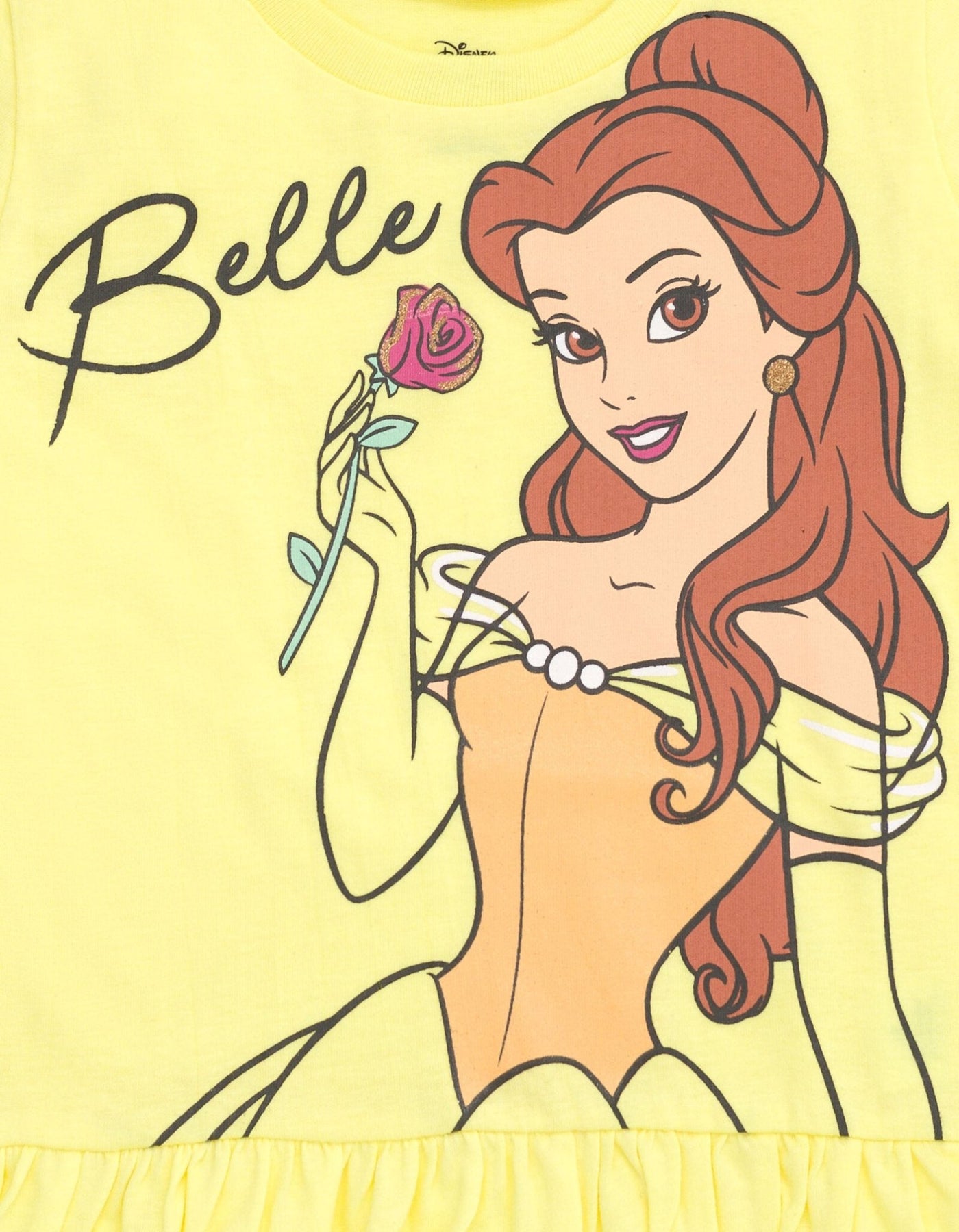 Disney Princess Princess Belle Peplum T-Shirt and Capri Leggings Outfit Set - imagikids