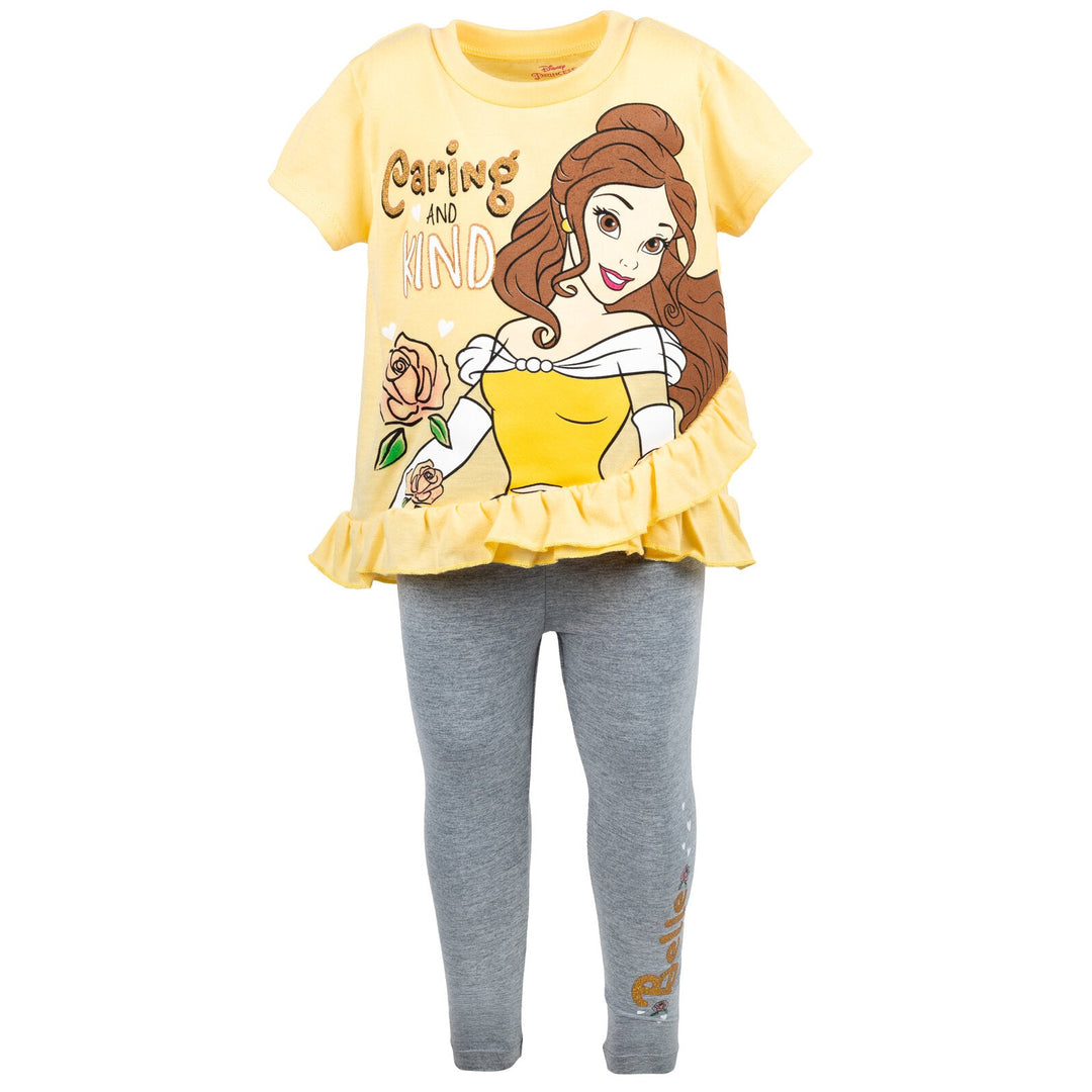 Disney Princess Princess Belle T-Shirt and Jogger Leggings Outfit Set - imagikids