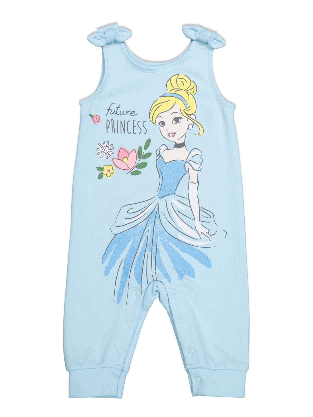 Disney Princess Princess Cinderella French Terry Snap Romper T-Shirt and Headband 3 Piece Outfit Set - imagikids