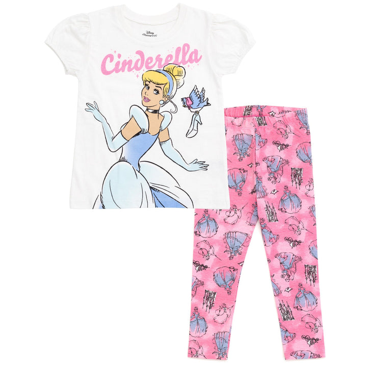 Disney Princess Princess Cinderella T-Shirt and Capri Leggings Outfit Set - imagikids