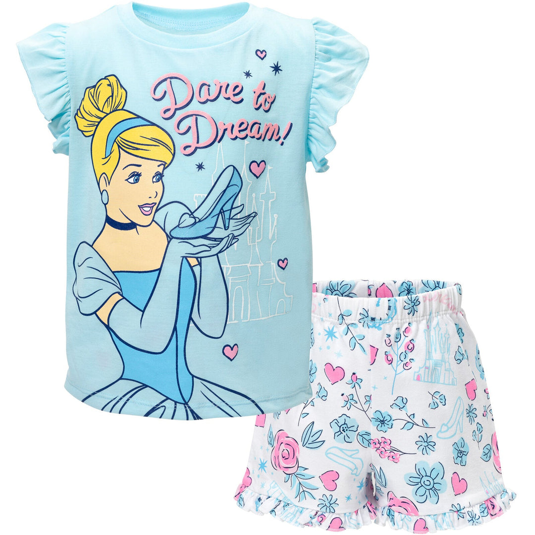 Disney Princess Princess Cinderella T-Shirt and French Terry Shorts Outfit Set - imagikids