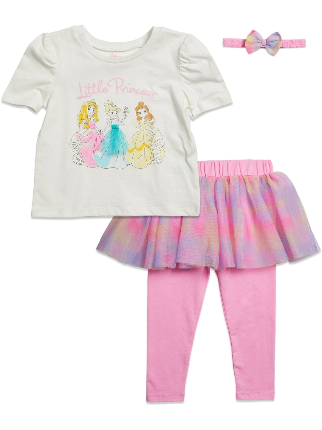 Disney Princess Princess Cinderella T-Shirt Leggings and Headband 3 Piece Outfit Set - imagikids