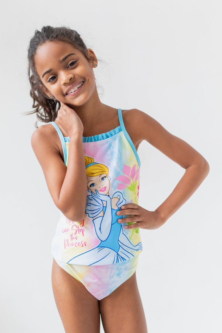 Disney Princess Princess Cinderella UPF 50+ Tankini Top Bikini Bottom Swim Set - imagikids