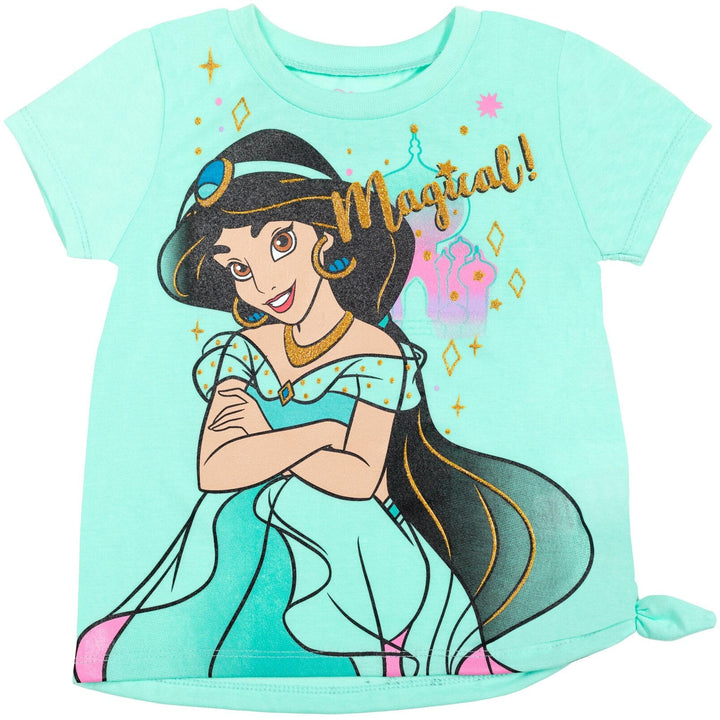 Disney Princess Princess Jasmine T-Shirt and French Terry Shorts Outfit Set - imagikids