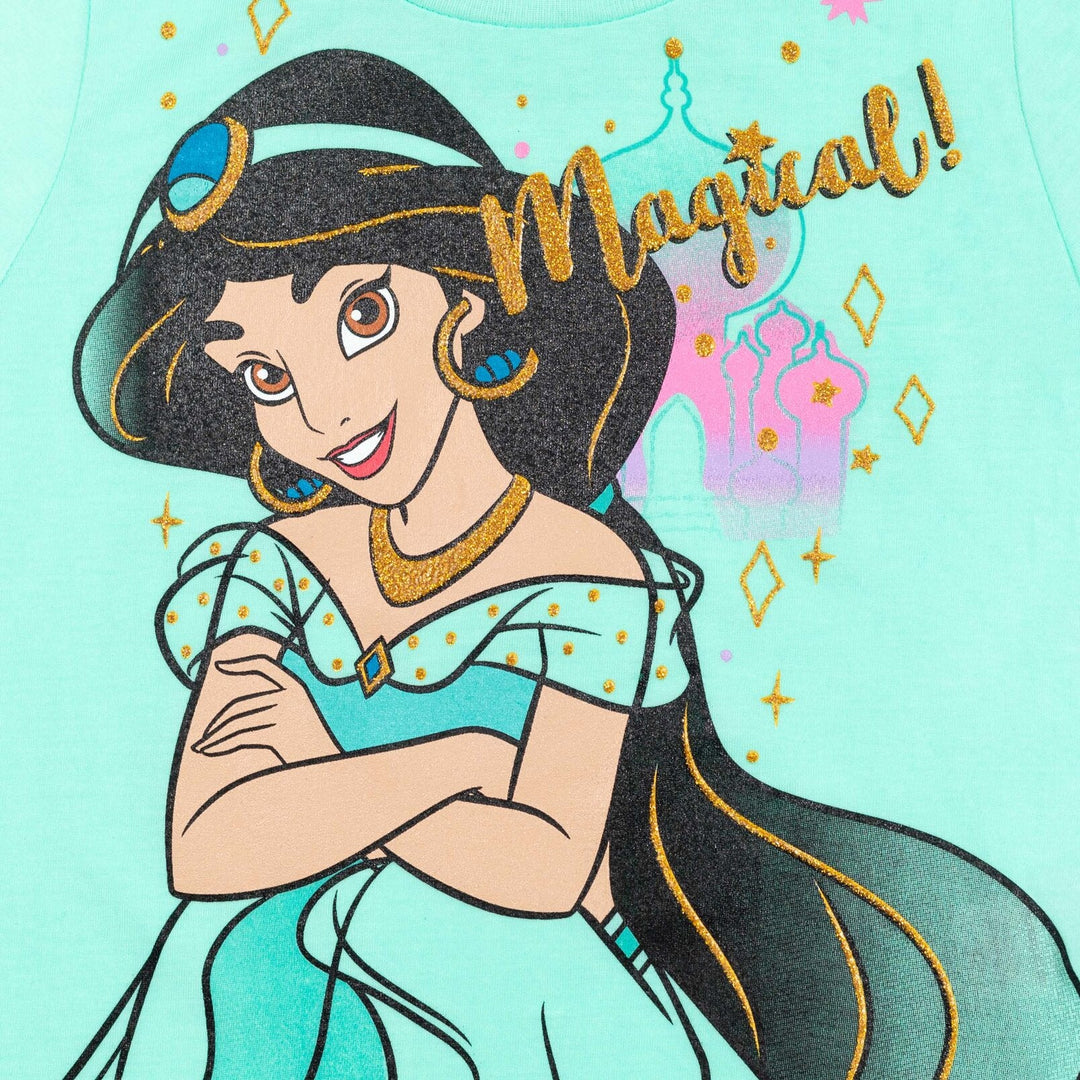 Disney Princess Princess Jasmine T-Shirt and French Terry Shorts Outfit Set - imagikids