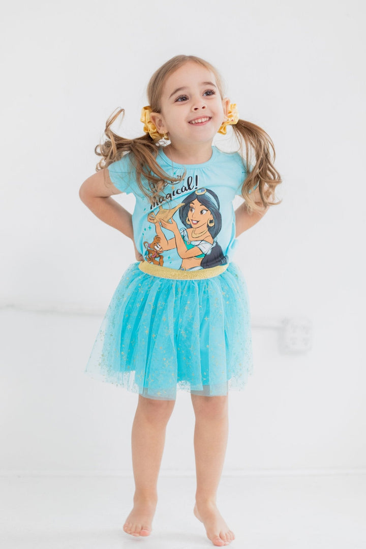 Disney Princess Princess Jasmine T-Shirt Skirt and Scrunchie 3 Piece Outfit Set - imagikids