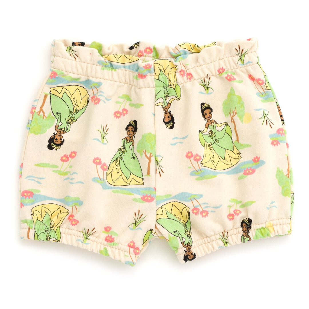 Disney Princess Princess Tiana Bodysuit Bubble French Terry Shorts and Headband 3 Piece Outfit Set - imagikids