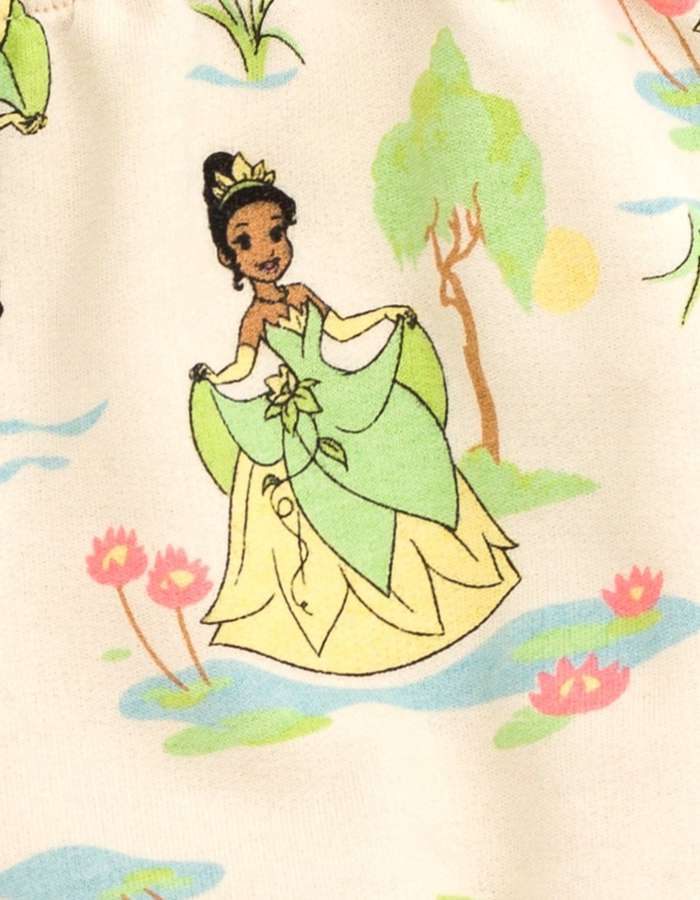 Disney Princess Princess Tiana Bodysuit Bubble French Terry Shorts and Headband 3 Piece Outfit Set - imagikids