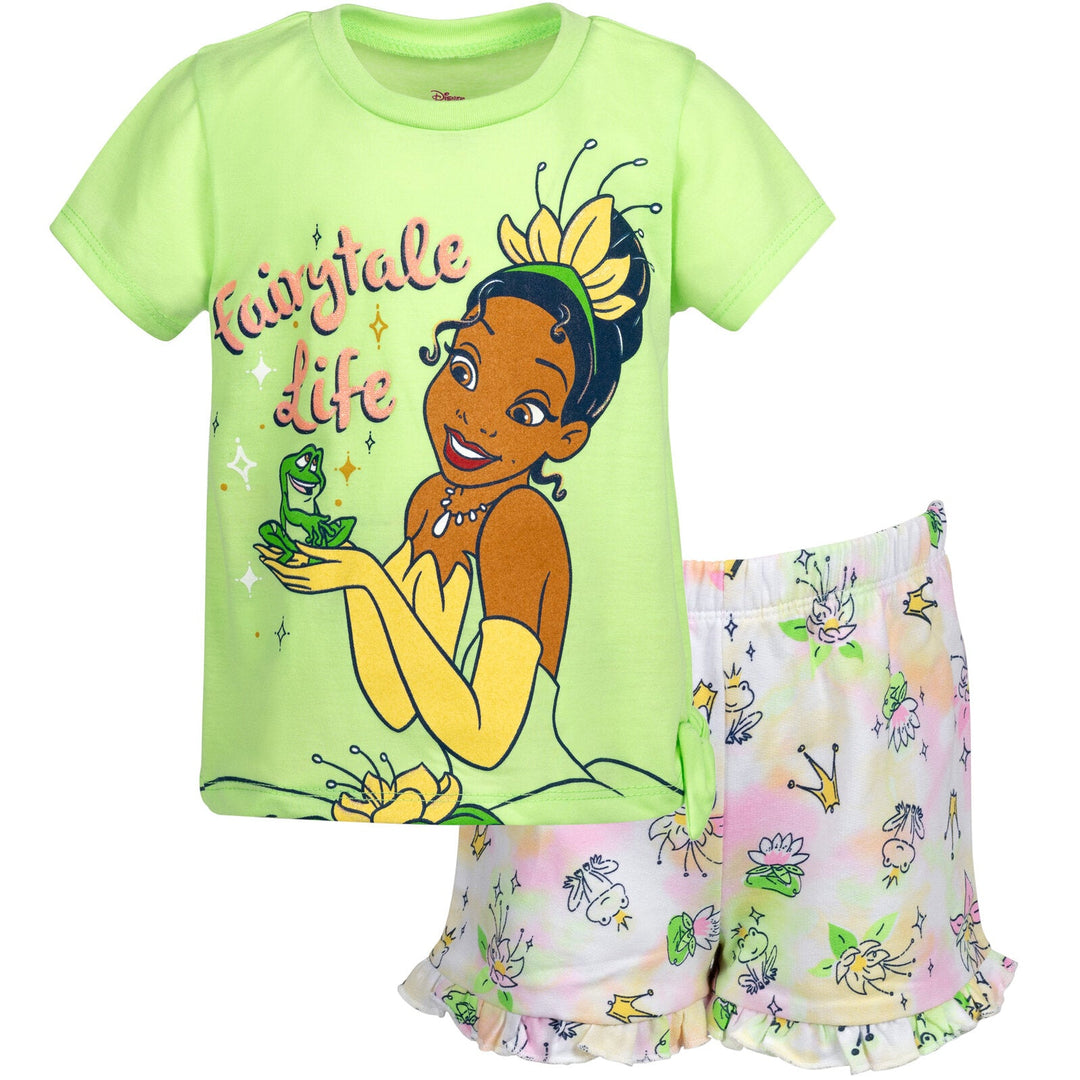 Disney Princess Princess Tiana T-Shirt and French Terry Shorts Outfit Set - imagikids