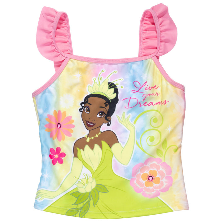 Disney Princess Princess Tiana UPF 50+ Tankini Top Bikini Bottom Swim Set - imagikids