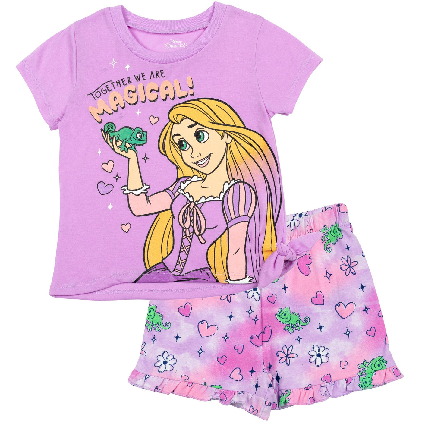 Disney Princess Rapunzel T-Shirt and French Terry Shorts Outfit Set - imagikids
