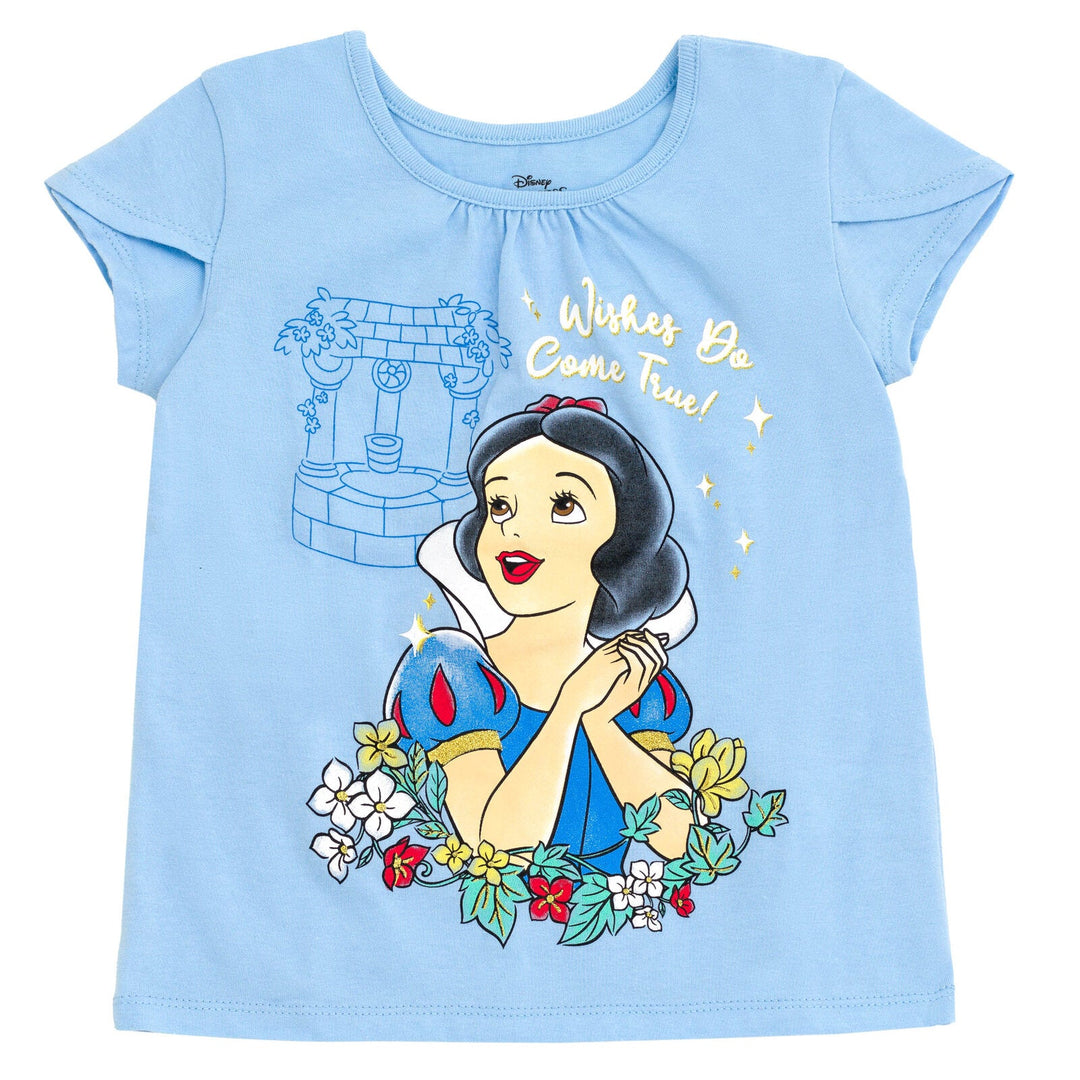 Disney Princess Snow White T-Shirt Tulle Mesh Skirt and Scrunchie 3 Piece Outfit Set - imagikids