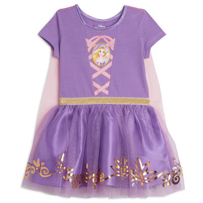 Disney Princess The Little Mermaid Moana Rapunzel Baby Girls Costume Dress and Headband Toddler to Little Kid - imagikids