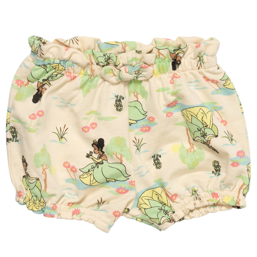 Disney Princess Tiana 3 Piece Outfit Set: Bodysuit Shorts Headband - imagikids