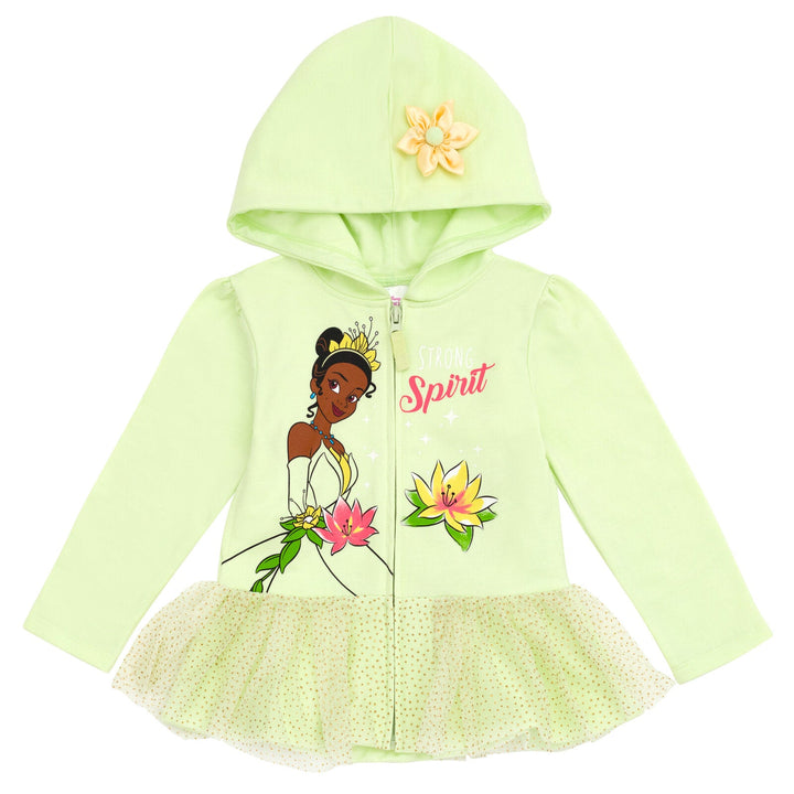 Disney Princess Tiana Fleece Zip Up Hoodie Dress - imagikids